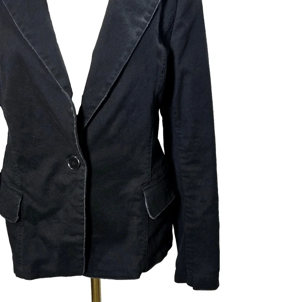 Peyton Jensen Jacket Blazer Womens One Button Gray Size Medium Cropped‎